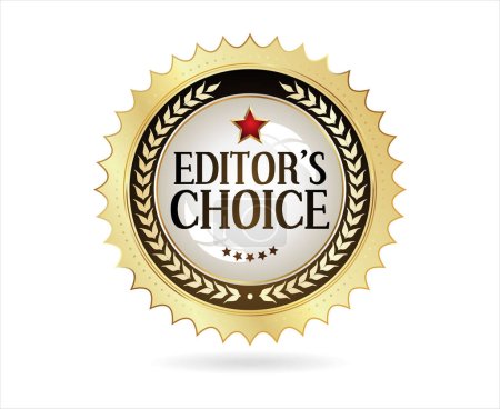 Illustration for Editors choice golden badge on white background - Royalty Free Image