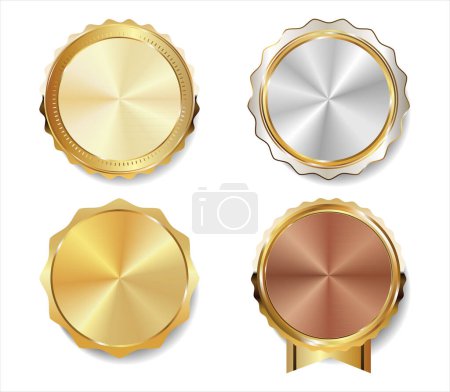 Illustration for Luxury premium sale golden badges and labels - Royalty Free Image