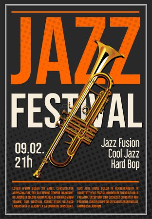 Illustration for Jazz festival or concert retro background vector illustration - Royalty Free Image