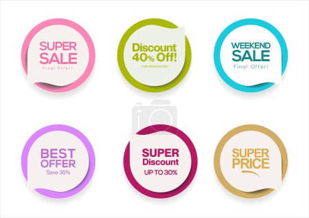 Illustration for Modern sale sticker and tag colorful collection - Royalty Free Image