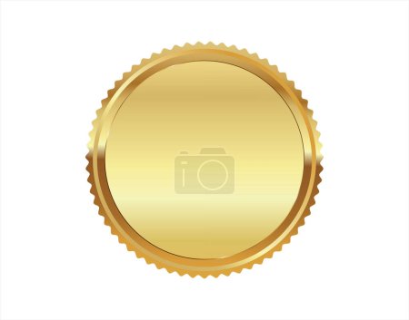 Illustration for Golden stamp isolated on white background luxury seals vector design - Royalty Free Image