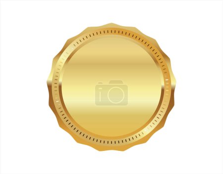 Ilustración de Sello dorado aislado sobre fondo blanco sellos de lujo diseño vectorial - Imagen libre de derechos