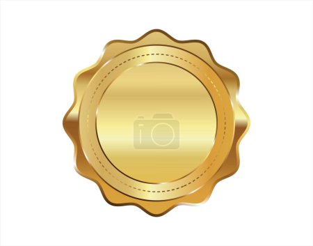 Illustration for Golden stamp isolated on white background luxury seals vector design - Royalty Free Image
