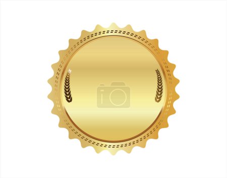 Ilustración de Sello dorado aislado sobre fondo blanco sellos de lujo diseño vectorial - Imagen libre de derechos