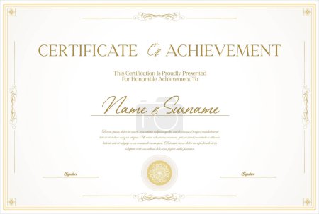 Illustration for Certificate or diploma template retro design illustration - Royalty Free Image