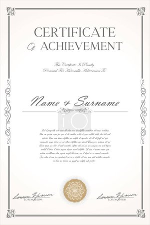 Illustration for Certificate or diploma template retro design illustration - Royalty Free Image