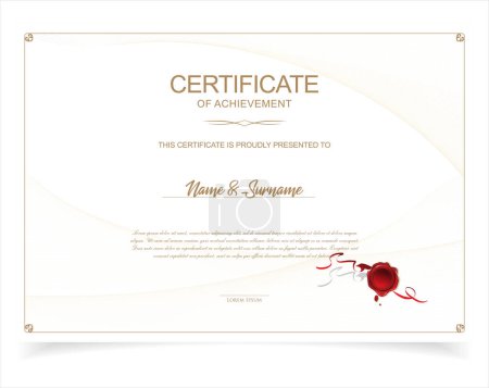 Ilustración de Certificado o diploma retro diseño plantilla vector ilustración - Imagen libre de derechos