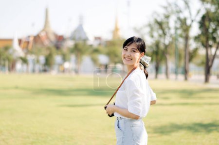 Photo for Portrait beautiful young asian woman on summer holiday vacation trip in Thailand - Royalty Free Image