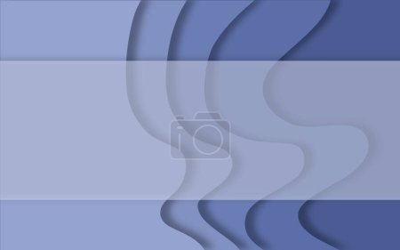 Foto de Corta la plantilla de la tarjeta de visita. Origami abstracto, cortando olas con sombras de colores azules. - Imagen libre de derechos