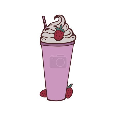 Téléchargez les photos : Glace fraise, milk shake - en image libre de droit