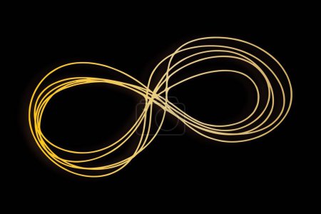 Photo for Infinity sign with light on a black background, illustration - Royalty Free Image