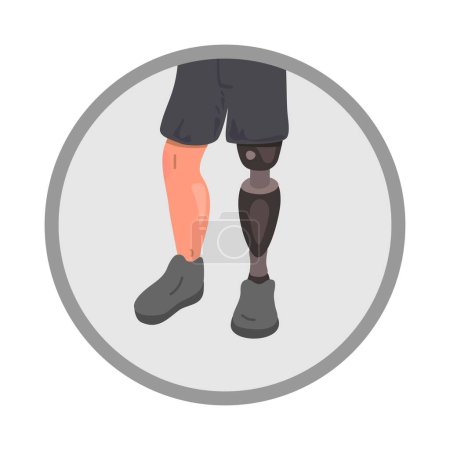 Illustration for Artificial leg icon. A man with a prosthesis on one leg. - Royalty Free Image