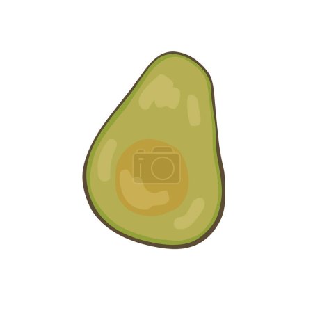 Illustration for Illustration of half an avocado. Isolated on white background. - Royalty Free Image