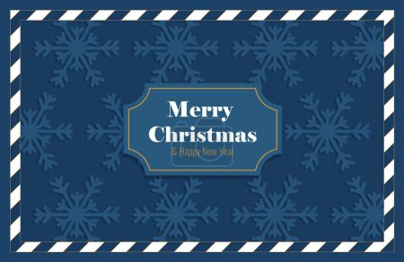 Photo for Merry christmas and happy new year lettering christmas banner with snowflakes. Vector illustration - Royalty Free Image