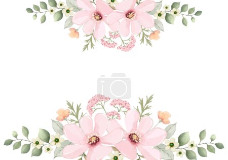 Photo for Floral background with pink flowers in watercolor style. Vector illustration - Royalty Free Image