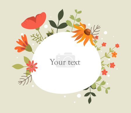 Photo for Template with a composition of flowers with a place for your text. Vector illustration - Royalty Free Image
