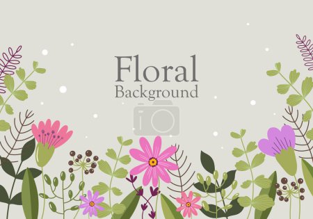 Photo for Cartoon flower background in illustration and background. Vector illustration - Royalty Free Image