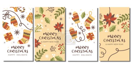Photo for Christmas vertical banner vector set of banners hand drawn new year christmas. Vector illustration - Royalty Free Image