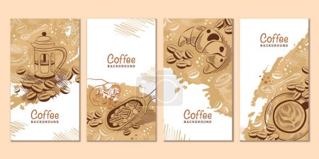 Photo for Instagram stories coffee grain paint vector in illustration. Vector illustration - Royalty Free Image