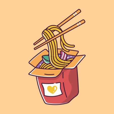 Photo for Asian food street food ramen cartoon style. Vector illustration - Royalty Free Image