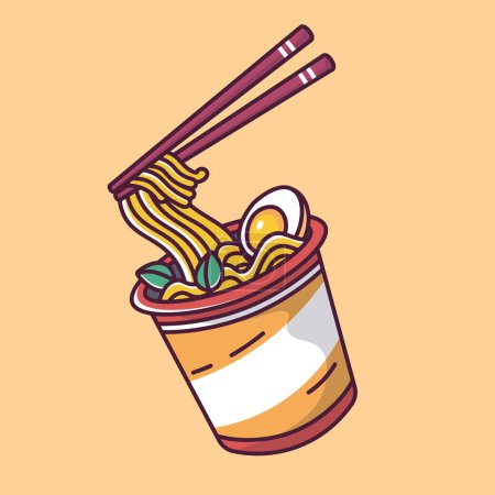 Photo for Asian food street food ramen pasta cartoon style. Vector illustration - Royalty Free Image