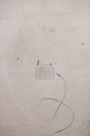Abstrakter Grunge-Hintergrund Textur, Blick durch Zeltplane mit gesprenkelten Schmutzblättern Äste, Nadeln, braun, beige, getupft, Kopierraum