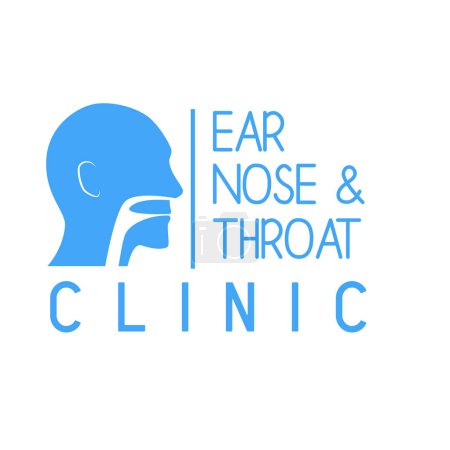Ilustración de Logotipo de la garganta de la nariz del oído (ENT) para el concepto de clínica de otorrinolaringólogos. ilustración vectorial - Imagen libre de derechos