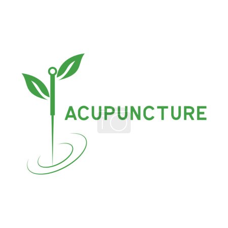 Ilustración de Logotipo de terapia de acupuntura aislado sobre fondo blanco, ilustración vectorial - Imagen libre de derechos