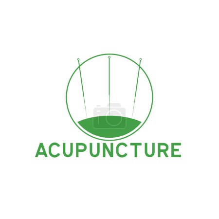 Photo for Acupuncture therapy logo isolated on white background, vector illustration - Royalty Free Image