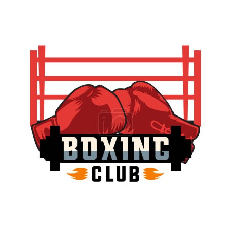 Ilustración de Logo de boxeo sobre fondo blanco, ilustración vectorial - Imagen libre de derechos