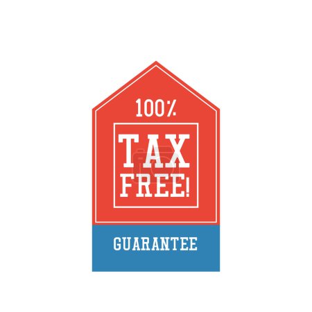 Téléchargez les illustrations : Autocollant libre d'impôt sur le fond. illustration vectorielle - en licence libre de droit