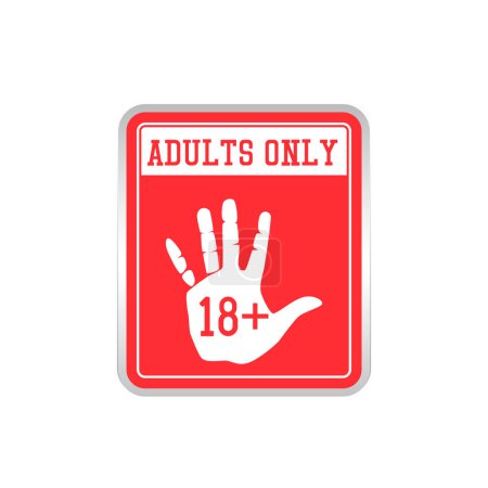 Illustration for Adults only warning on white background. vector illustration - Royalty Free Image