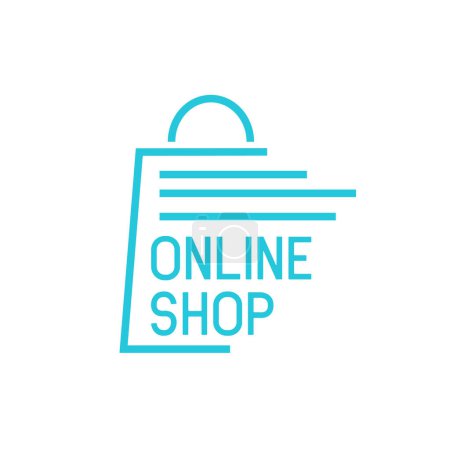 Photo for Online shopping logo on white background. vector illustration - Royalty Free Image