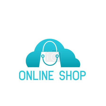 Ilustración de Logotipo de compras en línea sobre fondo blanco. ilustración vectorial - Imagen libre de derechos