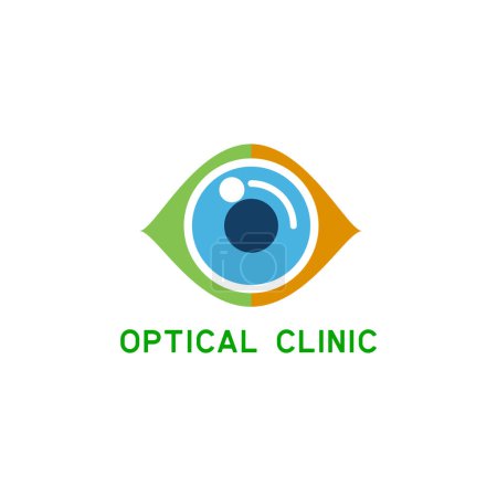 Photo for Eye clinic / ophthalmic clinic / ophthalmology / optometrist logo on white background, vector illustration - Royalty Free Image