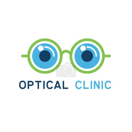 Illustration for Eye clinic / ophthalmic clinic / ophthalmology / optometrist logo on white background, vector illustration - Royalty Free Image