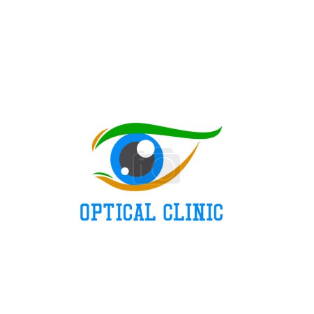 Illustration for Eye clinic / ophthalmic clinic / ophthalmology / optometrist logo on white background, vector illustration - Royalty Free Image