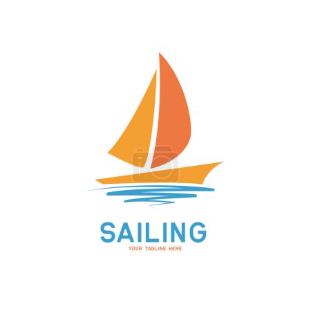 Ilustración de Logotipo de vela aislado sobre fondo blanco, ilustración vectorial - Imagen libre de derechos