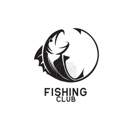 Téléchargez les illustrations : Logo de pêche sur fond blanc, illustration vectorielle - en licence libre de droit