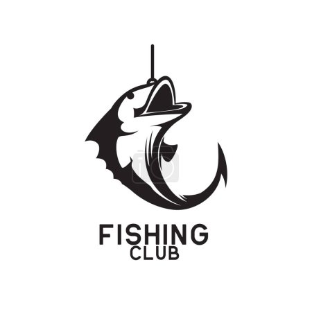 Téléchargez les illustrations : Logo de pêche sur fond blanc, illustration vectorielle - en licence libre de droit
