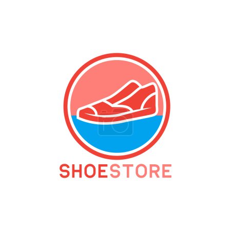 Téléchargez les illustrations : Magasin de chaussures, logo magasin de chaussures sur fond blanc. illustration vectorielle - en licence libre de droit