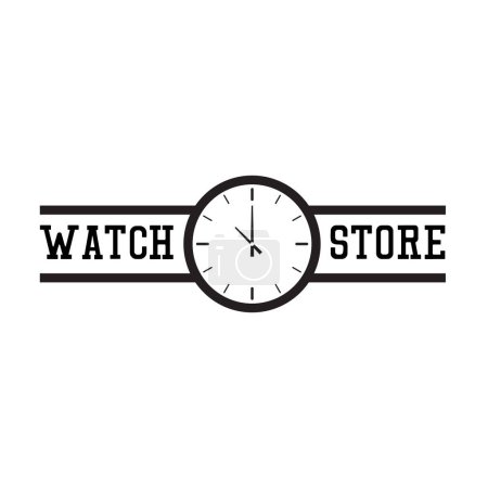 Illustration for Watch store logo on white background. vector illustration - Royalty Free Image