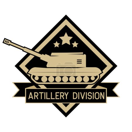 Téléchargez les illustrations : Logo de l'insigne de l'armée isolé sur fond blanc, illustration vectorielle - en licence libre de droit