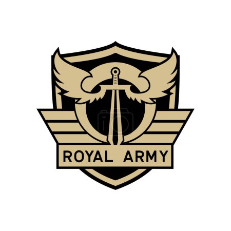 Ilustración de Logotipo de la insignia del ejército aislado sobre fondo blanco, ilustración vectorial - Imagen libre de derechos