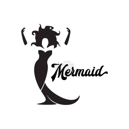 Illustration for Mermaid logo isolated on white background. Vector illustration - Royalty Free Image