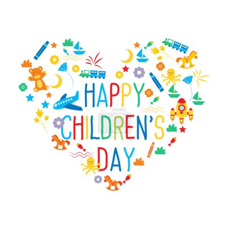 Téléchargez les illustrations : Happy children's day for international children celebration. vector illustration - en licence libre de droit