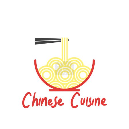 Illustration for Chinese cuisine logo for Chinese restaurant. vector illustration - Royalty Free Image