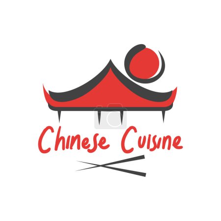 Illustration for Chinese cuisine logo for Chinese restaurant. vector illustration - Royalty Free Image