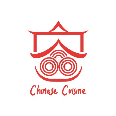 Ilustración de Logotipo de cocina china para restaurante chino. ilustración vectorial - Imagen libre de derechos