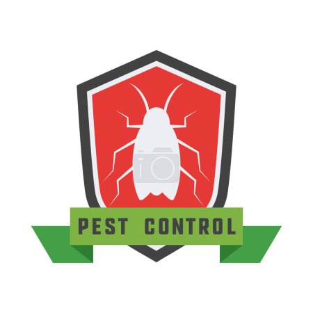 Ilustración de Logo de control de plagas para el negocio de fumigación. ilustración vectorial - Imagen libre de derechos